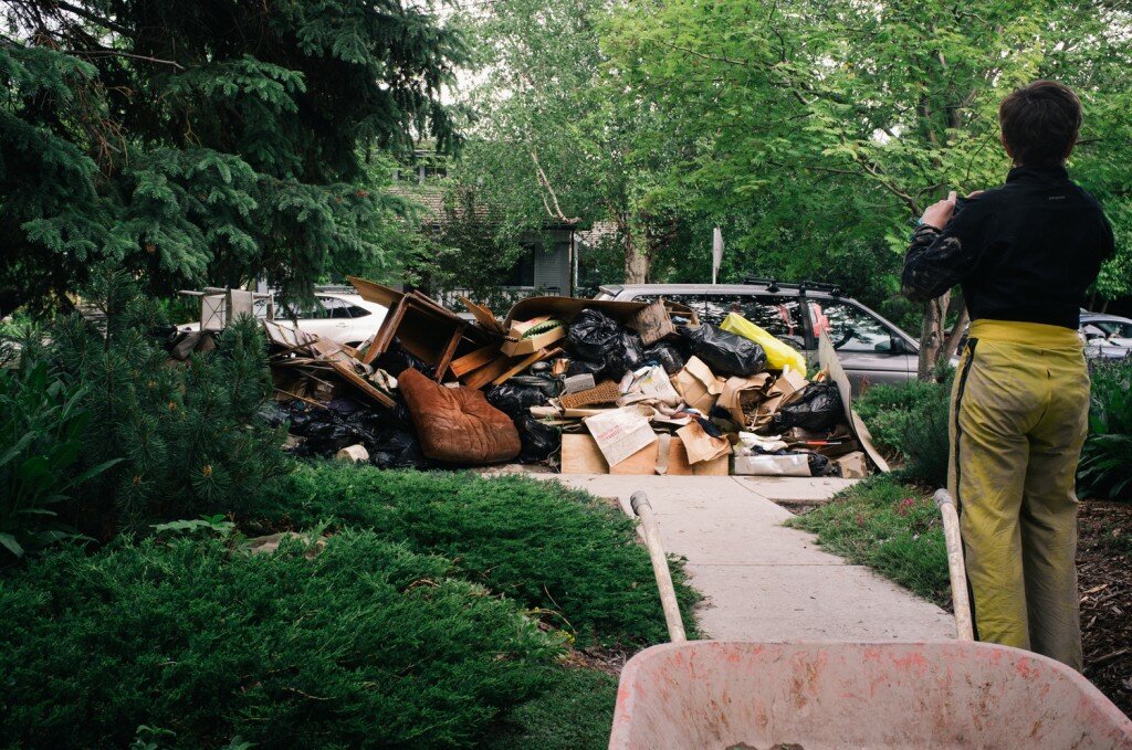 The remains of a flooded basement in Elbow Park.